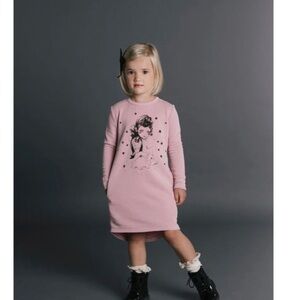 Rock Your Baby Blush Graphic Long Sleeve Dress